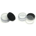 Empty customized clear round plastic cosmetic jars for loose powder makeup powder case with sifter